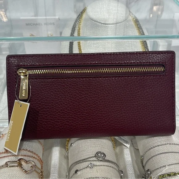Michael Kors Reed Lg Bifold Pebbled Leather Snap Wallet Card Case 
Oxblood 
NWT - Picture 4 of 16